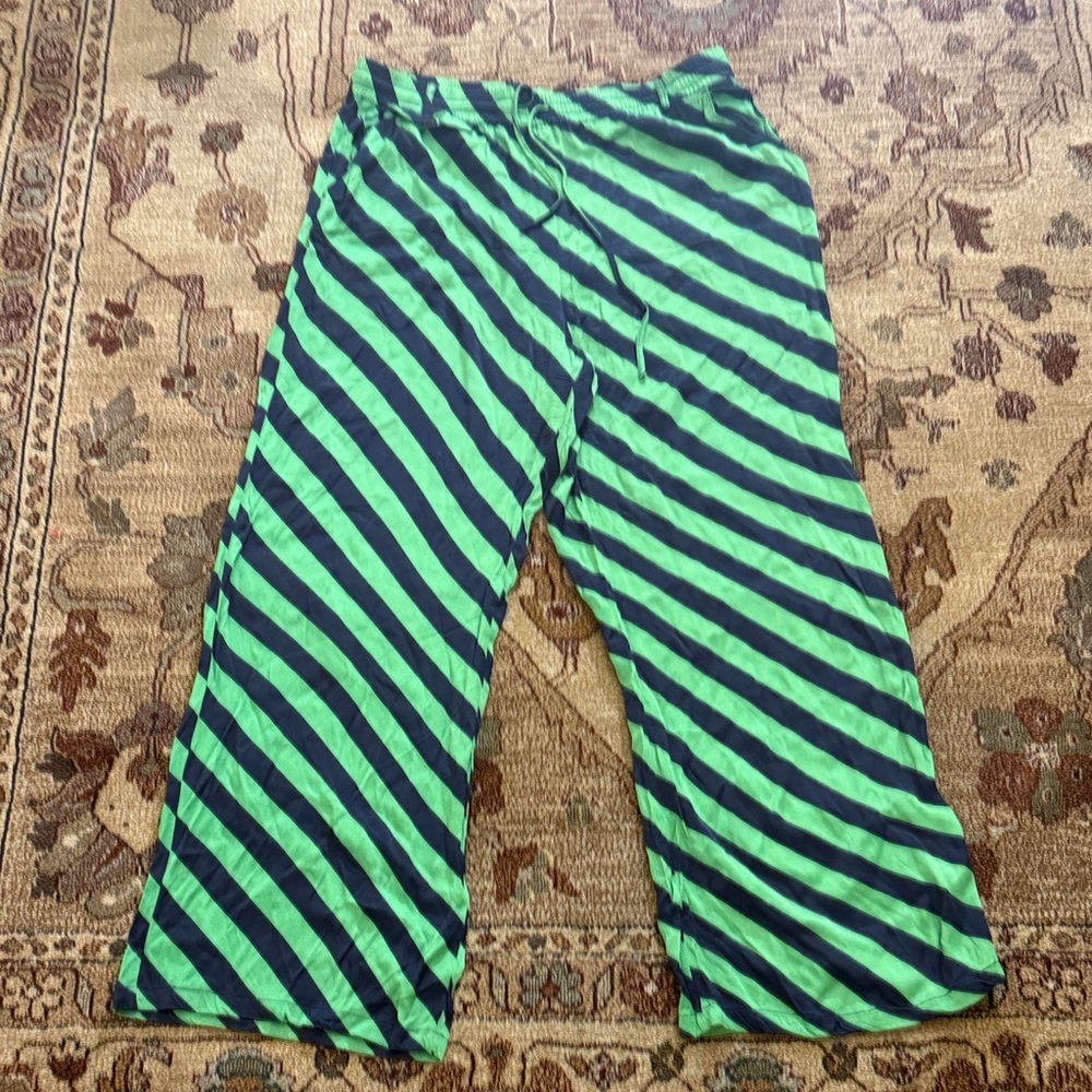Maeve blue and green striped pants XL tall
